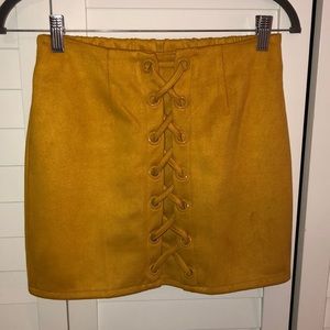 Mustard yellow mini skirt